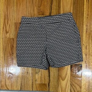 White House Black Market Geometric Black and White High Waist Shorts